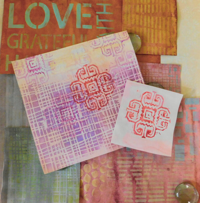 Read more about the article Wet Stenciling and Stamping With Pastels